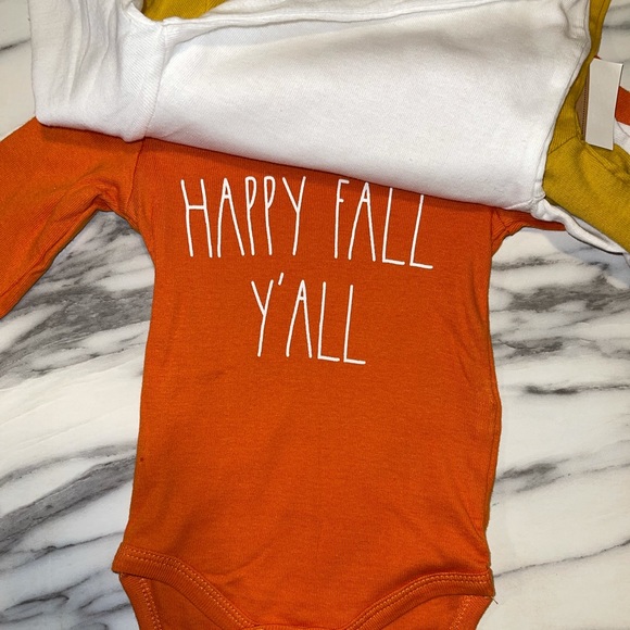 Rae Dunn fall baby onesies size 3-6 months - Picture 3 of 3
